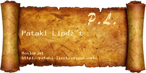 Pataki Lipót névjegykártya